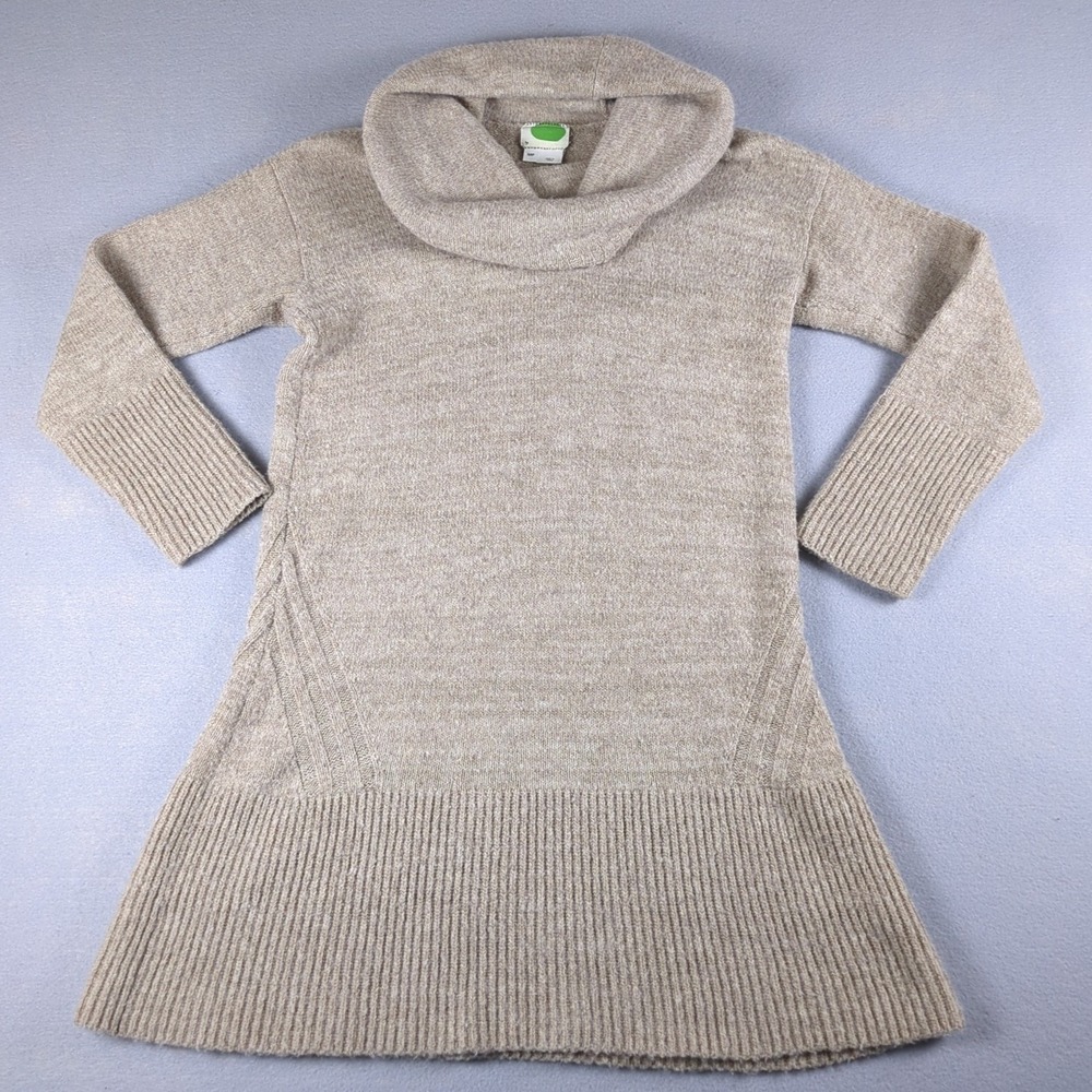 Anthropologie Sonoran Cowl Neck Sweater Dress Womens Extra Small Petite Beige
